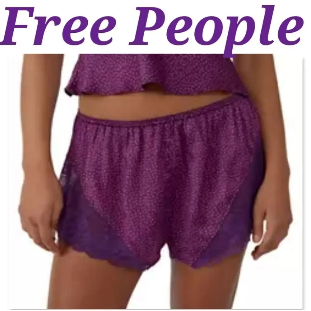 NWT Free People All Dressed Up Shorts Grape Combo